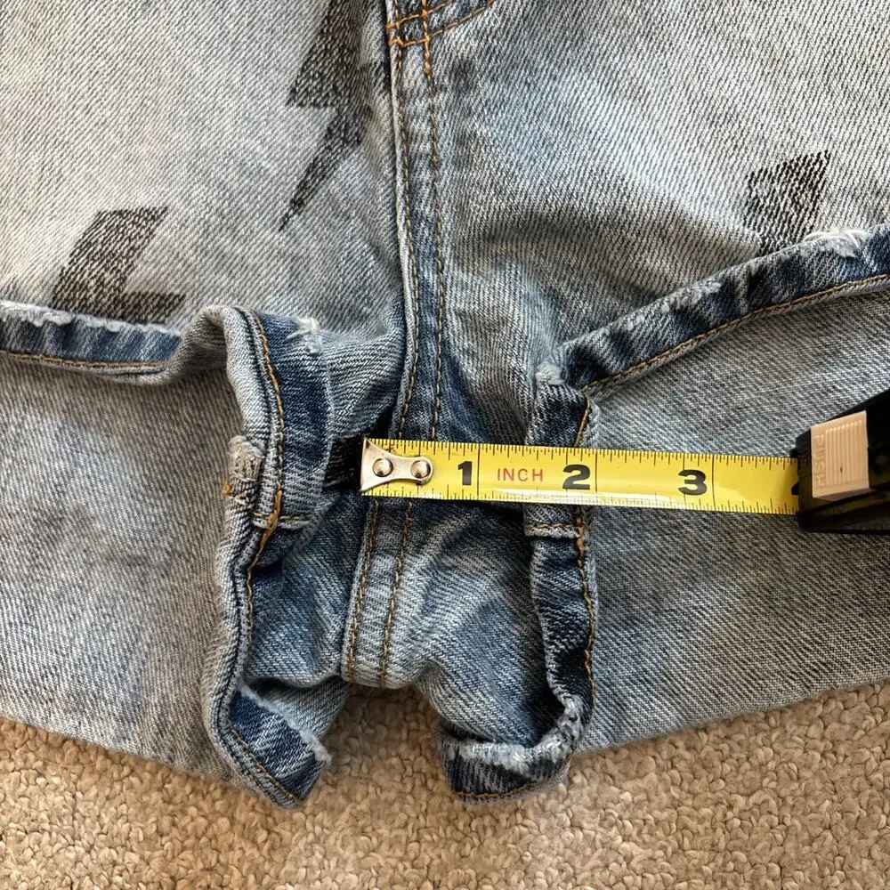 One Teaspoon High Waist Bonita Lightning Bolt High Rise Mom Denim Short Sz 29 - Picture 7 of 9